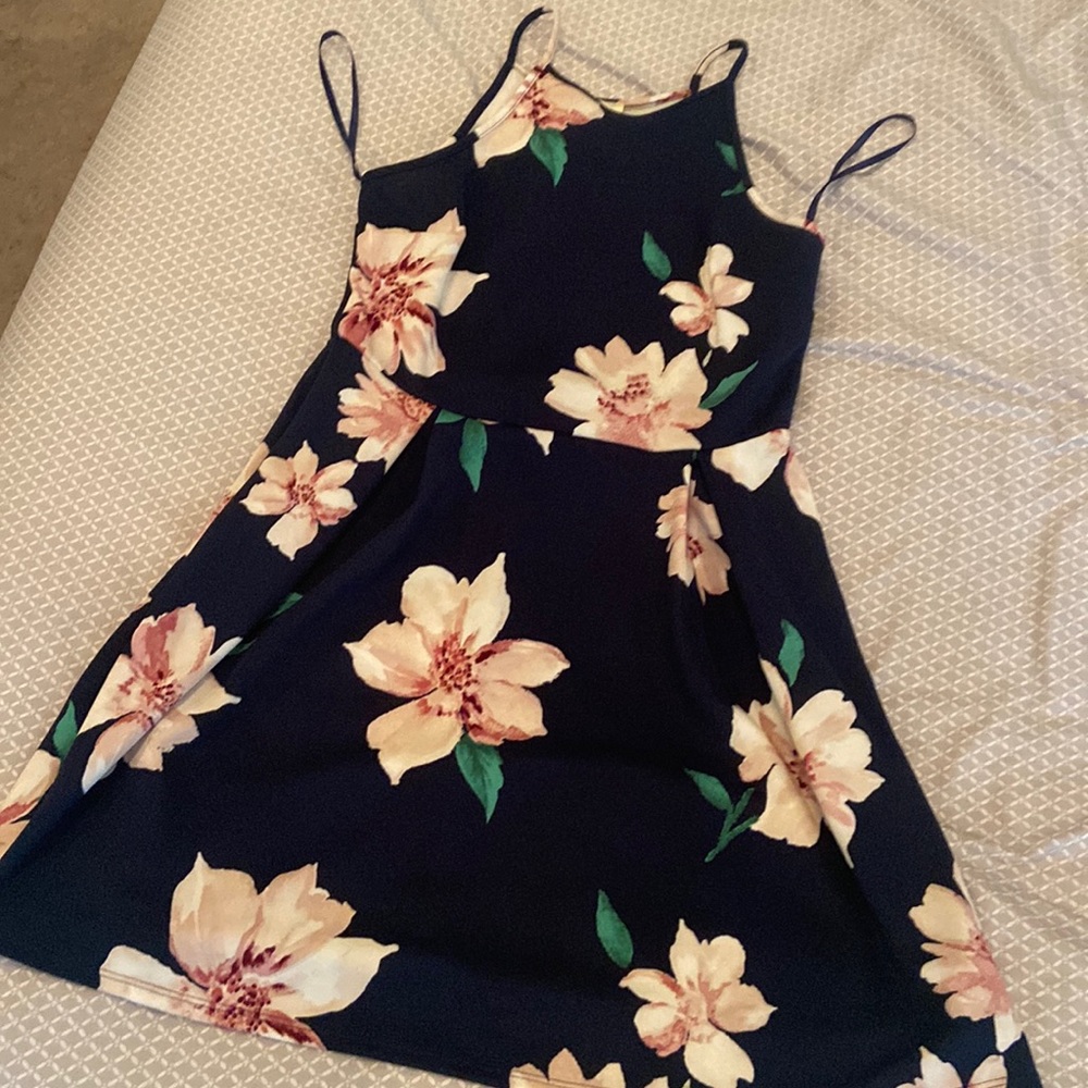 Navy flowered dress